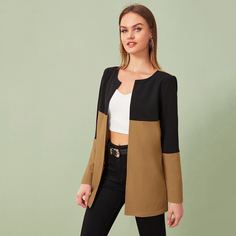 Контрастное пальто Shein