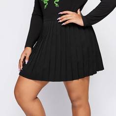 Плиссированная юбка размера плюс с высокой талией Shein