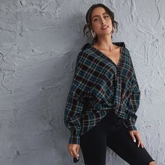 Блузка оверсайз в клетку Shein