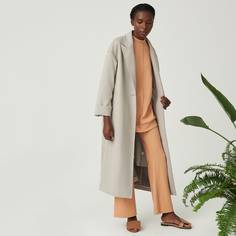 Длинное пальто из смесового хлопка Shein