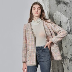 Твидовое пальто оверсайз с карманом Shein