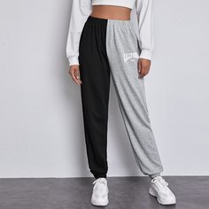 Спортивные брюки с текстовым принтом Shein