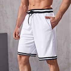 Спортивный Мужские Спортивные Шорты Shein