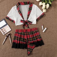 3 пакета комплект сетчатого нижнего белья в клетку Shein