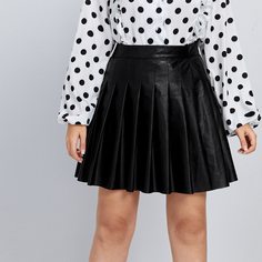 плиссированное Одноцветный Повседневный Юбки размер плюс Shein