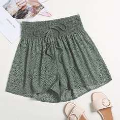 узел Принт Бохо Шорты размер плюс Shein