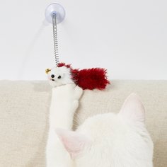 1шт игрушка-тизер на присоске в форме мыши для кошек случайного цвета Shein