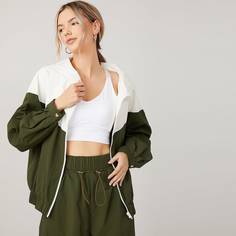 Двухцветная куртка с капюшоном Shein