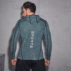 Мужская спортивная футболка с капюшоном и отстрочкой Shein