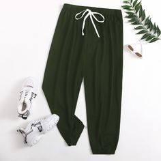 Спортивные брюки размера плюс с узлом Shein