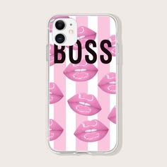 Чехол для iPhone с принтом губ Shein