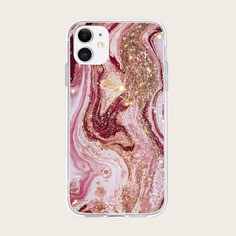 Чехол для iPhone с мраморным принтом Shein