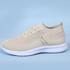 Вязаные кроссовки с сетчатой вставкой на шнуровке Shein