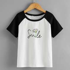 Цветочный Повседневный Футболки для девочек Shein