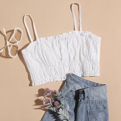 Топ со складками и оборками Shein