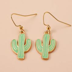 Серьги с декором кактусов Shein