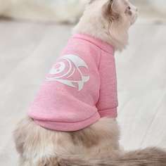 Свитшот с рисунком рыбы для кошек Shein