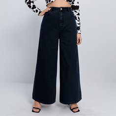 Широкие джинсы размера плюс с высокой посадкой Shein