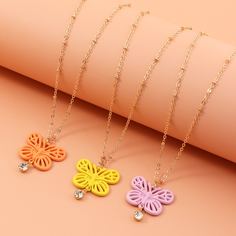 Многослойное ожерелье с бабочкой 3шт Shein