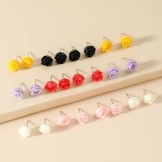 Серьги-гвоздики в форме цветка для девочек 12 пар Shein