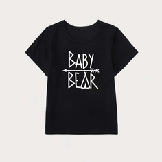 буква Повседневный Футболки для маленьких мальчиков Shein