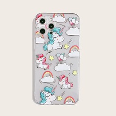Чехол для iPhone с принтом единорога Shein