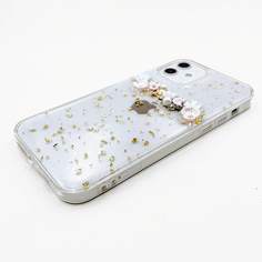 Прозрачный чехол для iPhone с 3D цветочным декором Shein