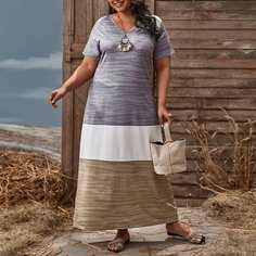 Контрастный цвет Повседневный Платья размер плюс Shein