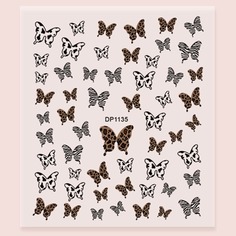 1 лист Наклейка для ногтей с рисунком бабочки Shein