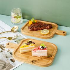 1шт деревянная прямоугольная тарелка Shein