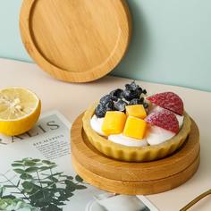 Круглая деревянная тарелка 1шт Shein