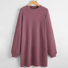 Однотонное трикотажное платье Shein