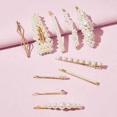 Заколка для волос с искусственным жемчугом 10шт Shein