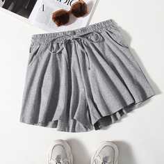 Карман Одноцветный Повседневный Шорты Shein