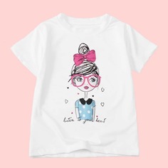 Объект Повседневный Футболки для маленьких девочек Shein