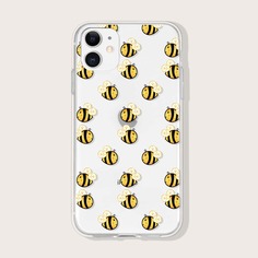 Прозрачный чехол для iPhone с пчелиным принтом Shein