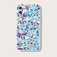 Прозрачный чехол для iPhone с принтом пришельцев Shein