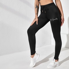 на кулиске буква Повседневный Леггинсы Shein