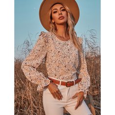 Оригинальная блузка с цветочным принтом Shein