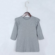Платье-футболка с оборкой для девочек Shein