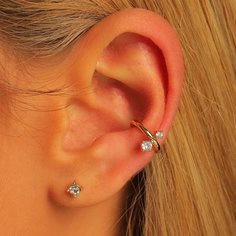 Серьги с цирконом 2шт Shein