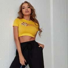 Животный Повседневный Футболки Shein