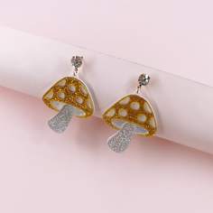 Блестящие серьги-подвески грибами Shein