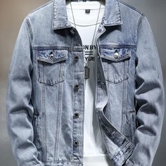 Мужская джинсовая куртка с карманом Shein