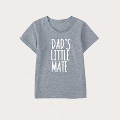 Лозунг Повседневный Футболки для маленьких мальчиков Shein