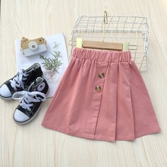 Юбка с пуговицами для девочек Shein