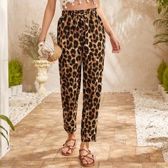 Брюки с леопардовым принтом Shein