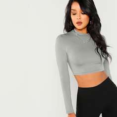Однотонная короткая футболка Shein