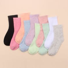 Однотонные носки 10 пар Shein