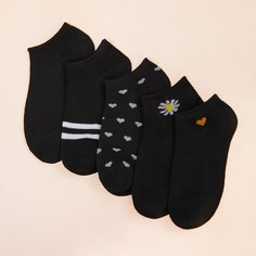5 пар носки с узором сердечка Shein